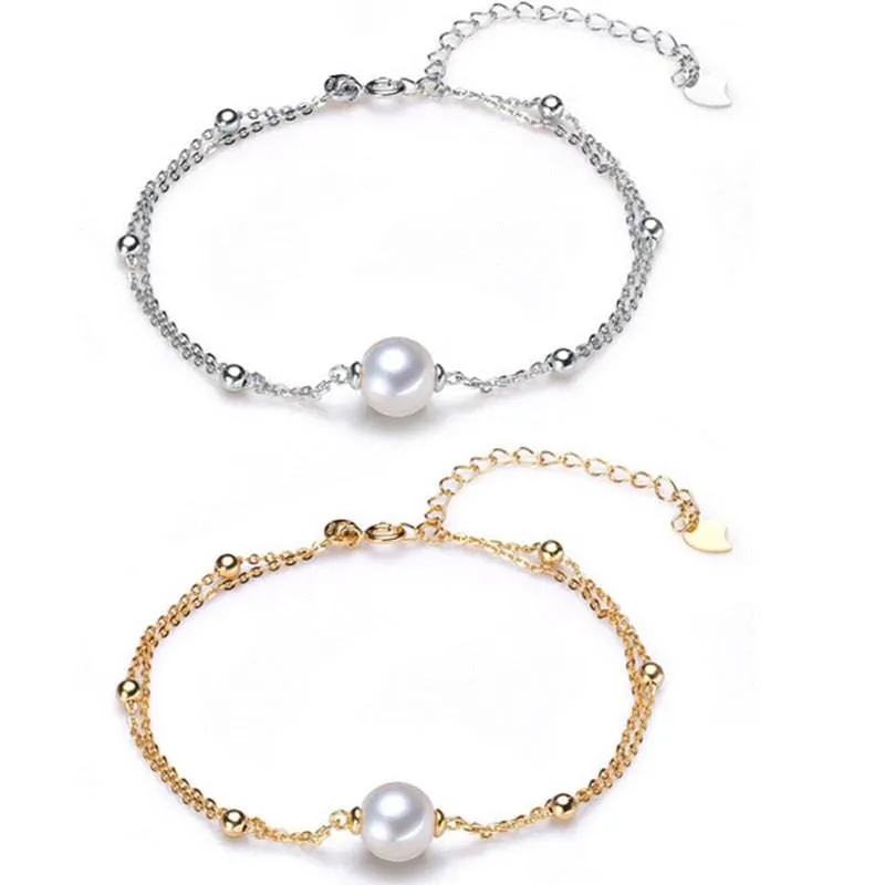 7-8mm Pearl Double Chain Bracelet