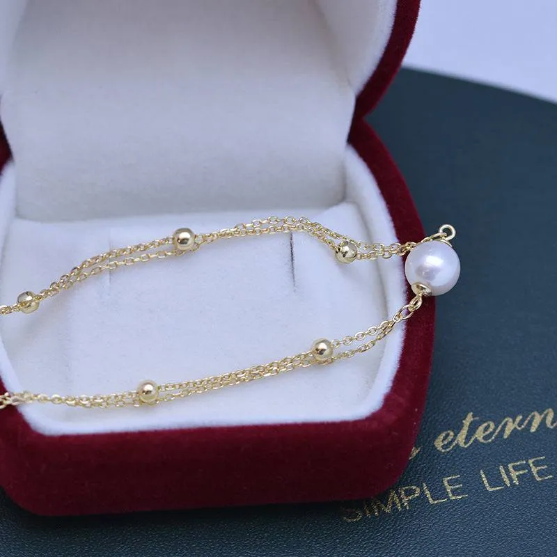 7-8mm Pearl Double Chain Bracelet