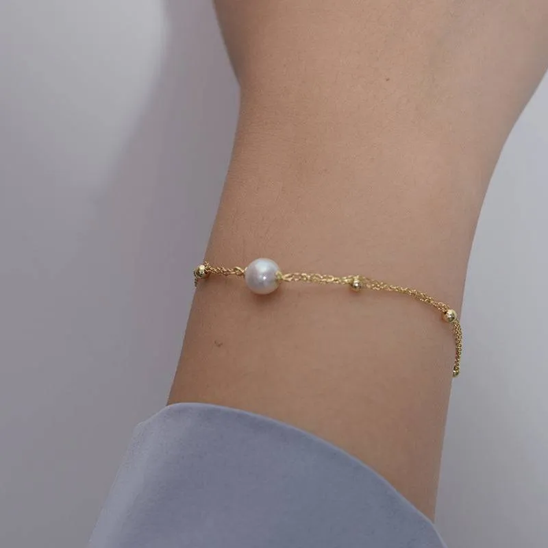 7-8mm Pearl Double Chain Bracelet