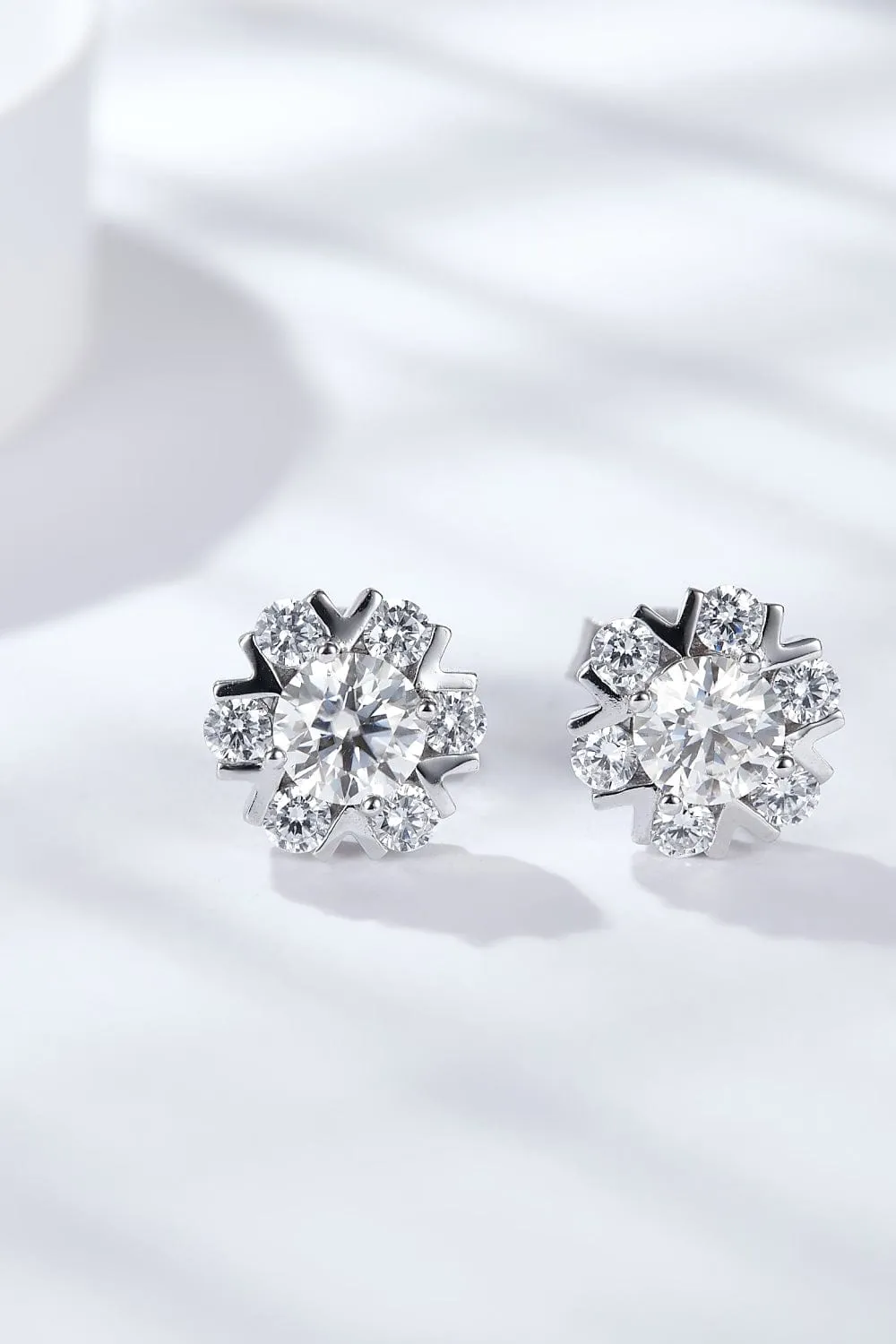 925 Sterling Silver Moissanite Stud Earrings