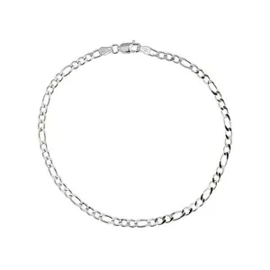 925 WHITE GOLD Filled Figaro Link Anklet 10