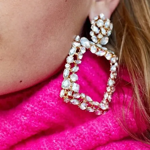 Akira Square Jewel Drop Earrings