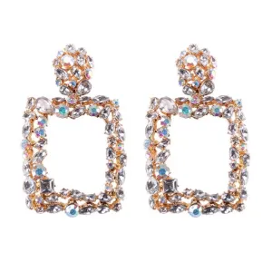 Akira Square Jewel Drop Earrings