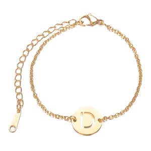 Alphabet Bracelet Gold Plated - Letter D