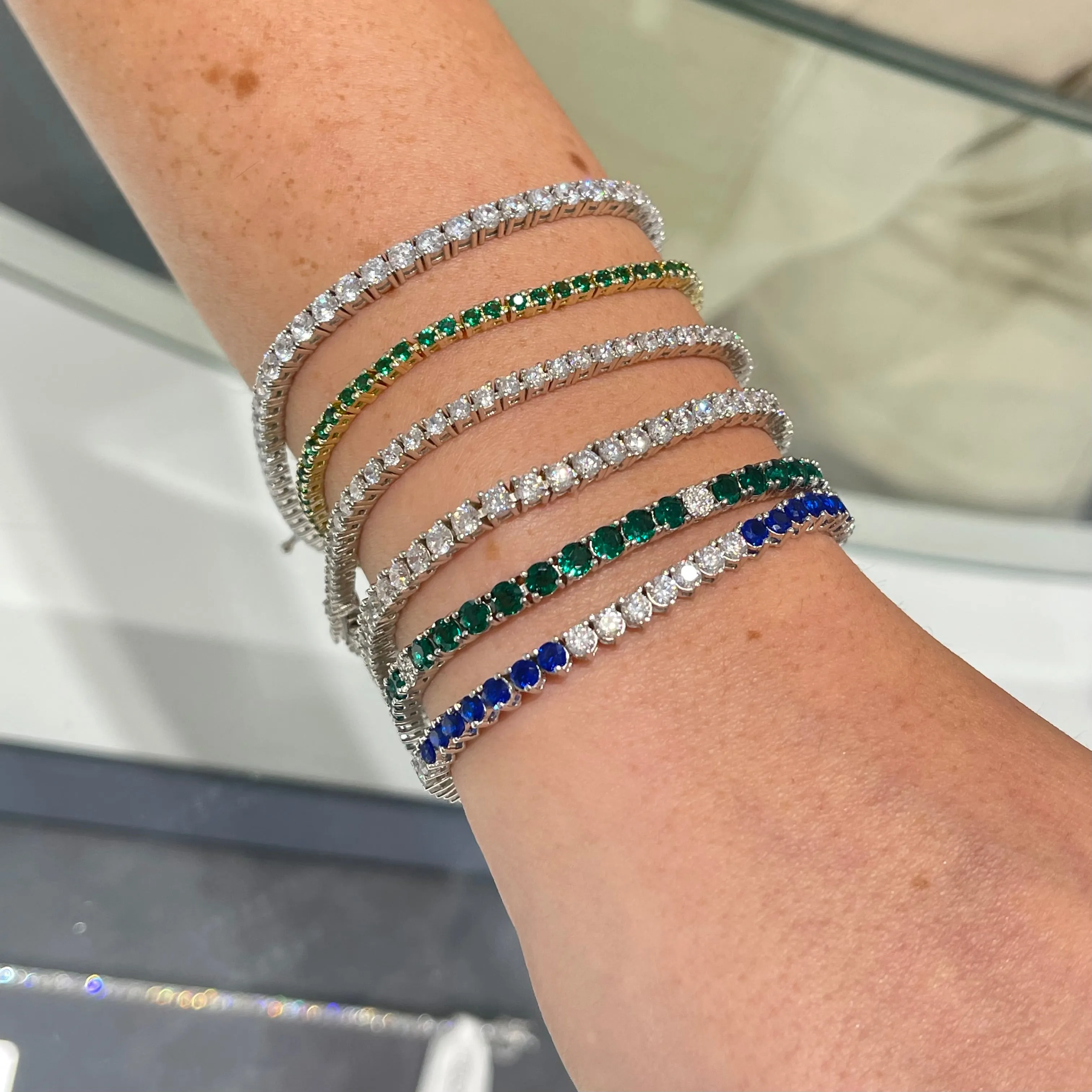 Alternating Tennis Bracelet (3 mm - 3 Prong)