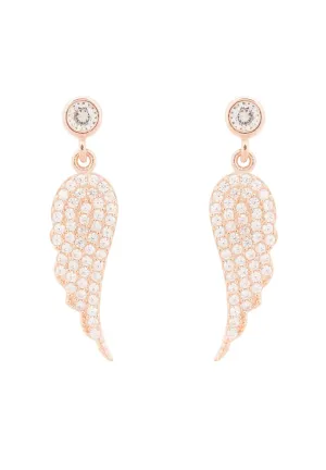 Angel Wing Small Drop Earrings Rosegold