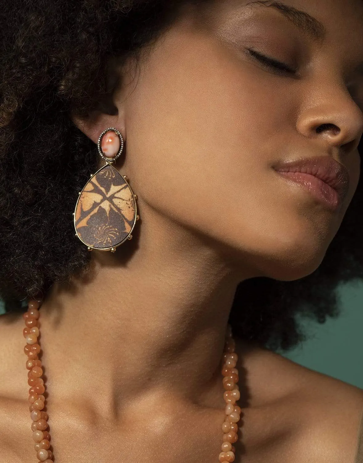 Angelskin Coral and Orange Sapphire Earrings