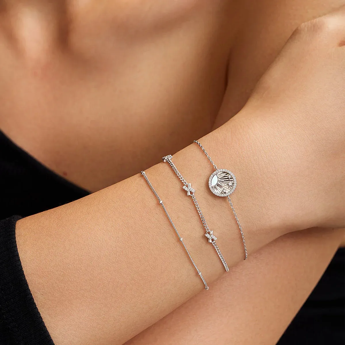Ania Haie Silver Shiny Sun Stars Bracelet