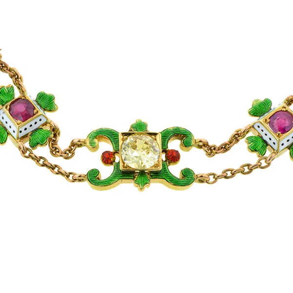 Antique Diamond & Enamel* Bracelet