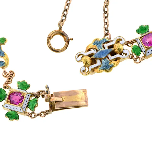 Antique Diamond & Enamel* Bracelet