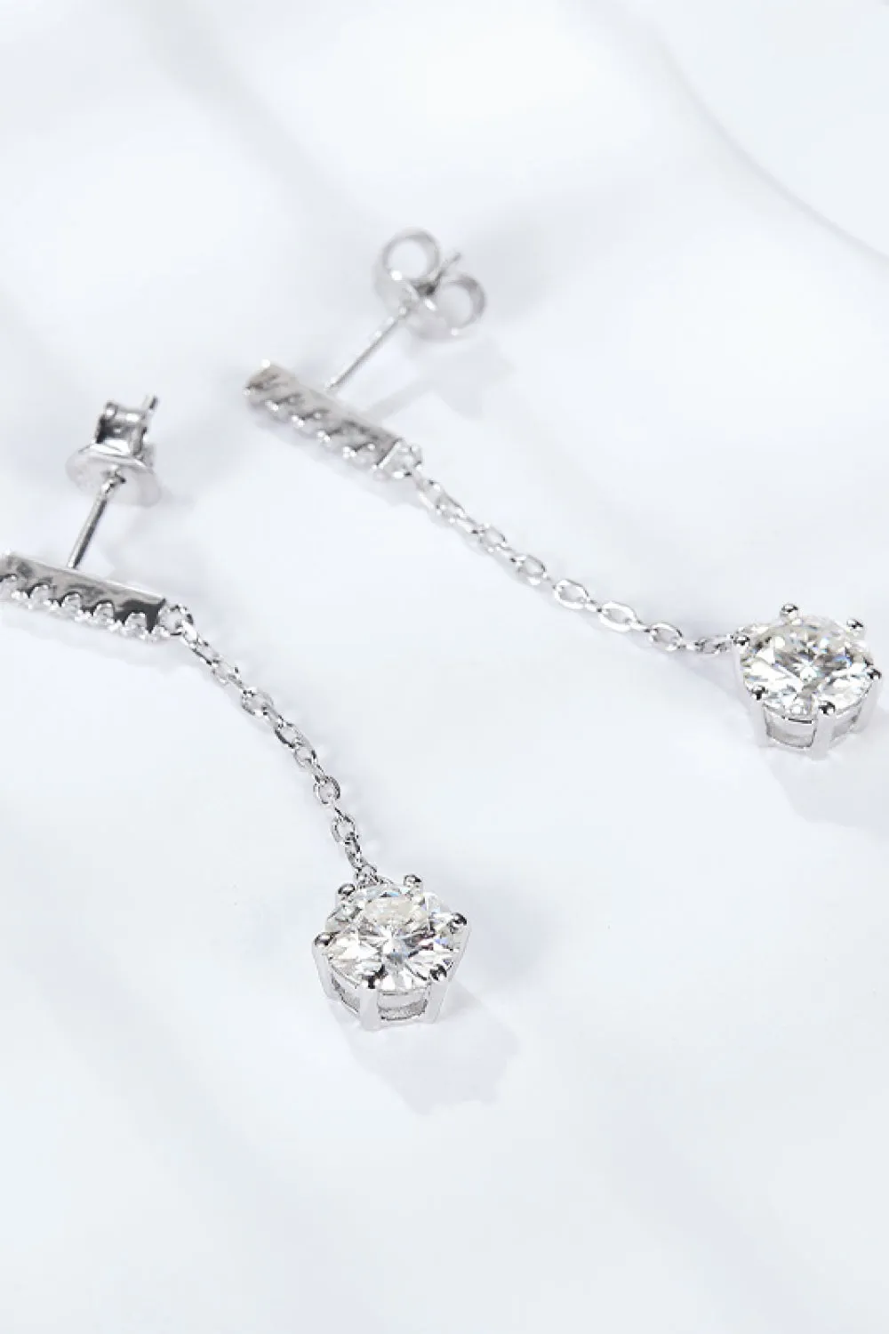 *APP EXCLUSIVE* 6-Prong Round Moissanite Drop Earrings