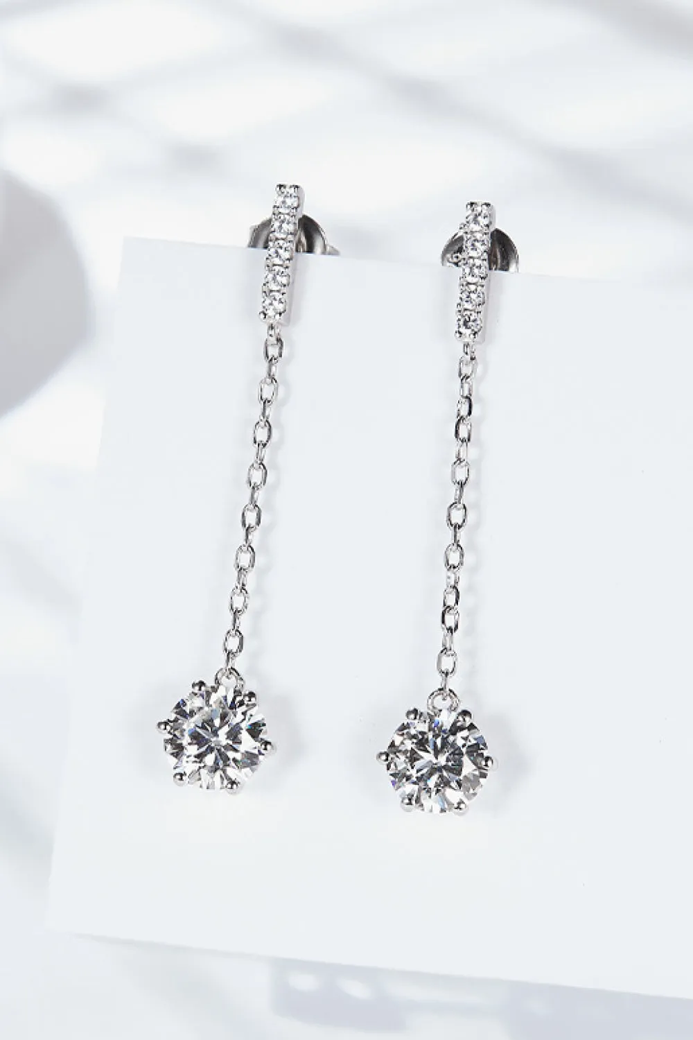 *APP EXCLUSIVE* 6-Prong Round Moissanite Drop Earrings