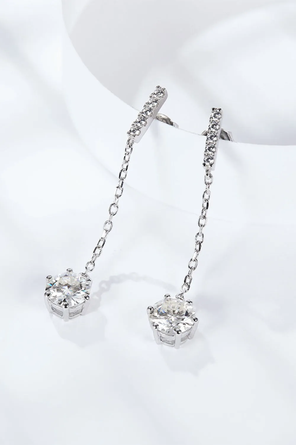 *APP EXCLUSIVE* 6-Prong Round Moissanite Drop Earrings