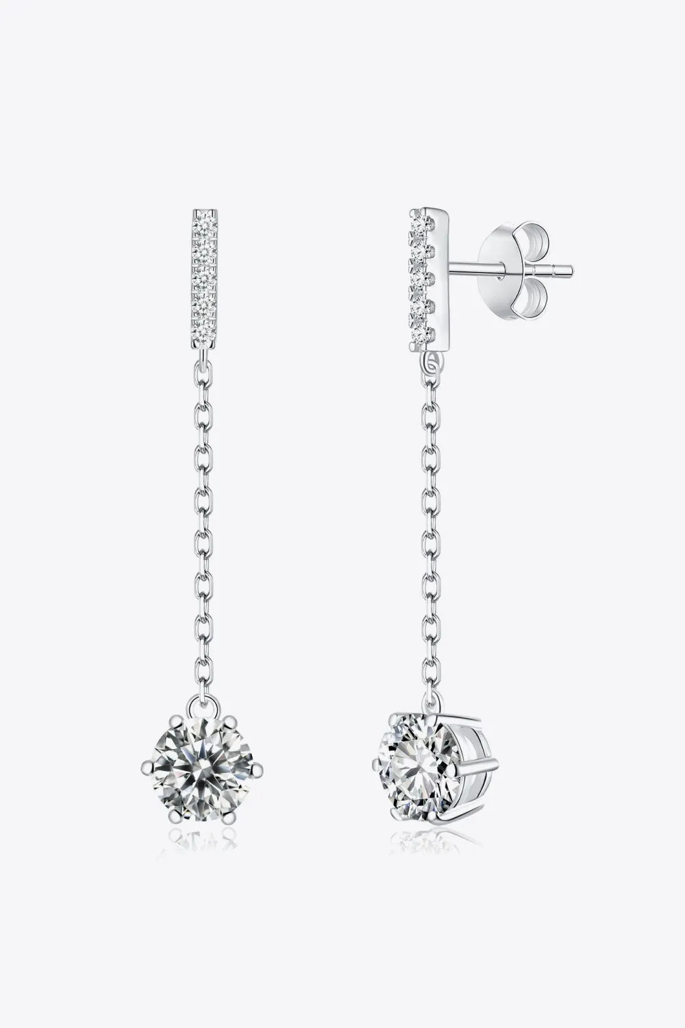 *APP EXCLUSIVE* 6-Prong Round Moissanite Drop Earrings