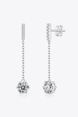 *APP EXCLUSIVE* 6-Prong Round Moissanite Drop Earrings