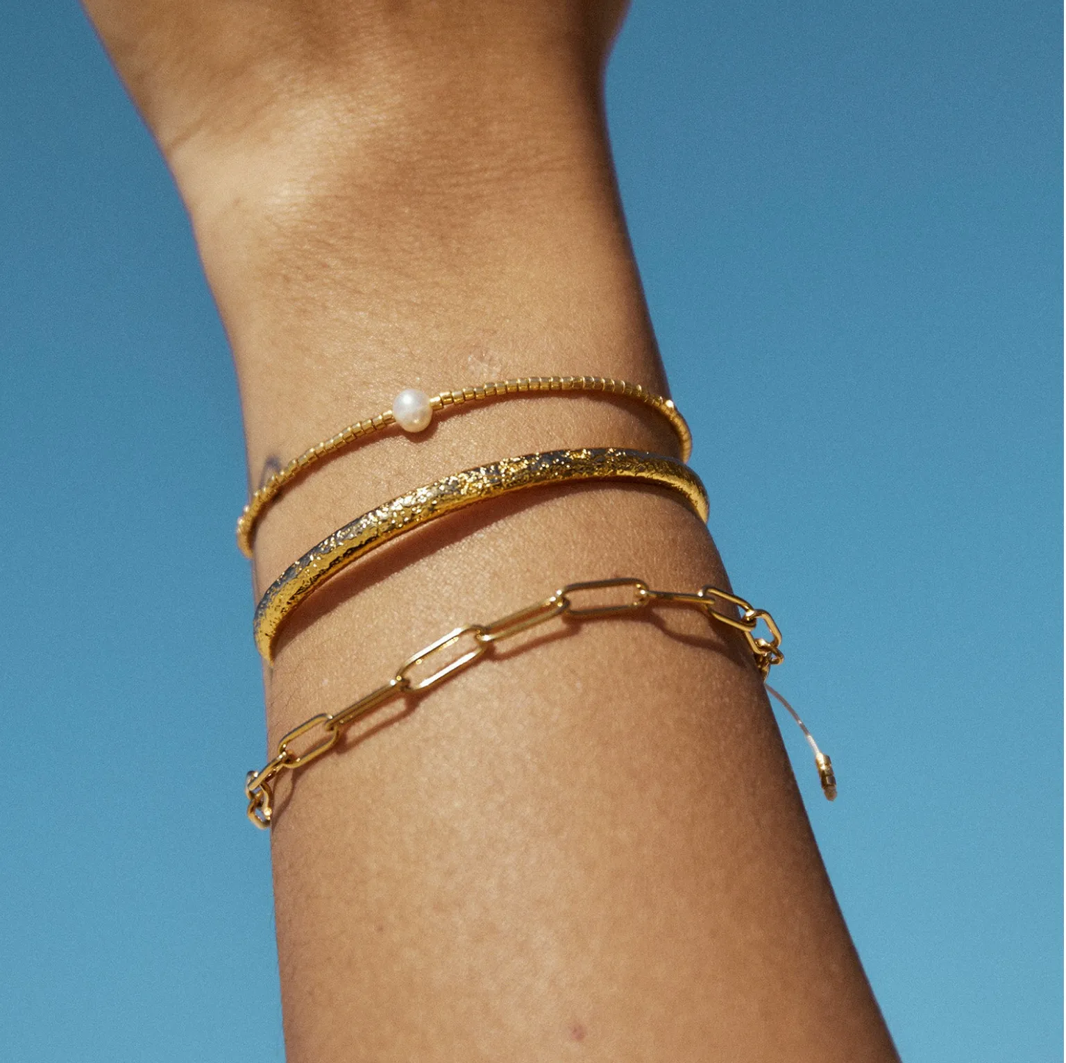 Arms Of Eve River Gold & Pearl Bracelet