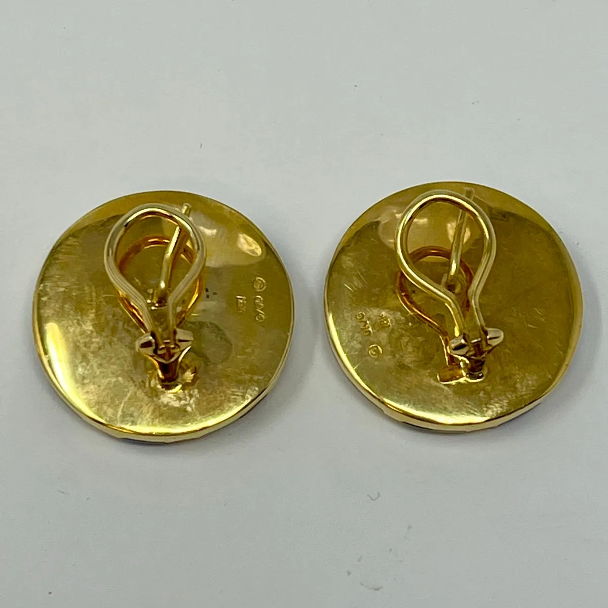 Asch Grossbardt 18K Gold Earrings with Onyx, Malachite and Lapis