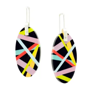 Asymmetrical Ebony Wood Earrings