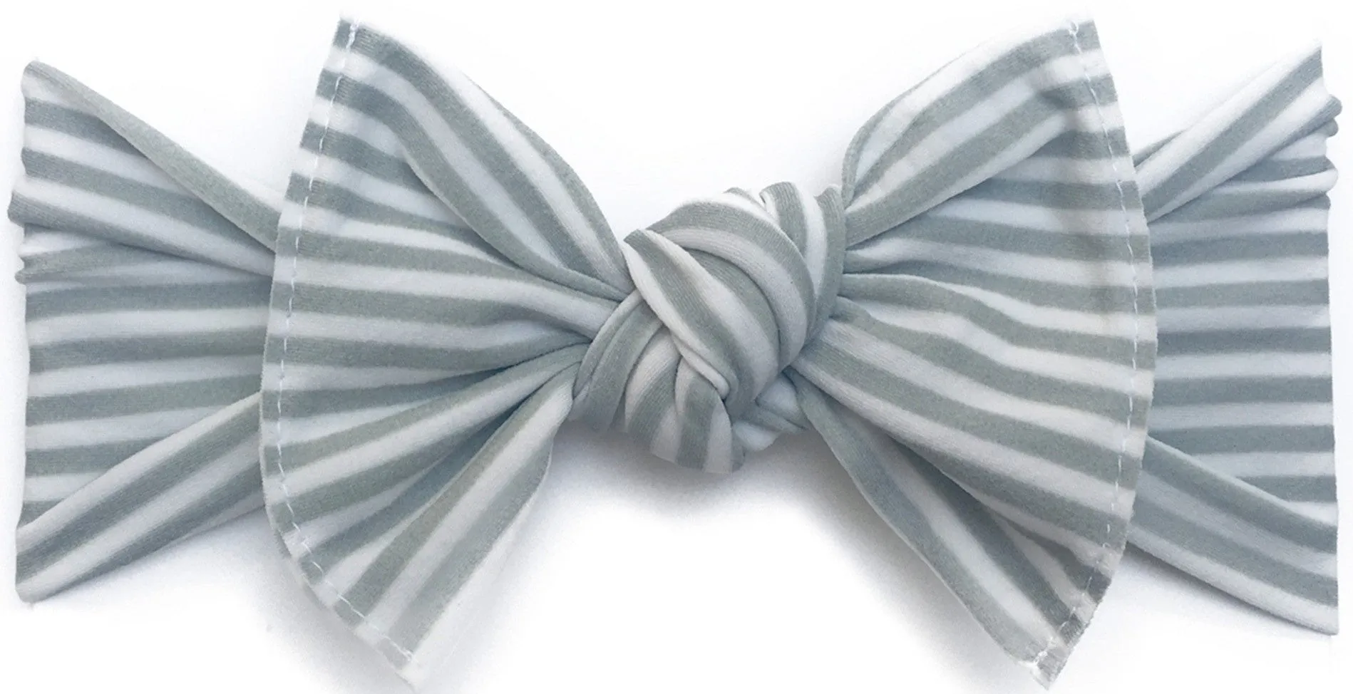 Baby Bling Grey Stripe Printed Knot Headband