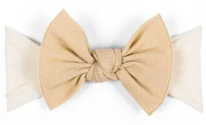 Baby Bling Metallic Knot Headband-Gold on Ivory