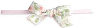Baby Bling Pink Floral Cotton Print Skinny Bow Headband
