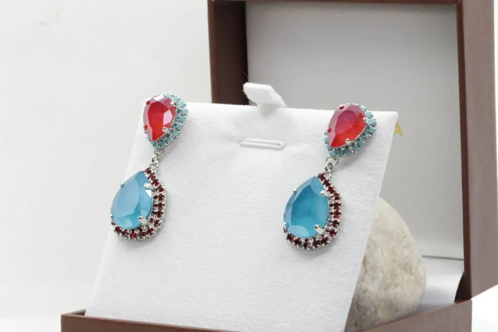 BLUE & RED EARRINGS