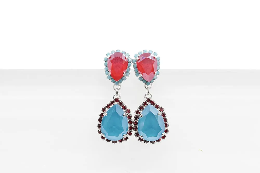 BLUE & RED EARRINGS