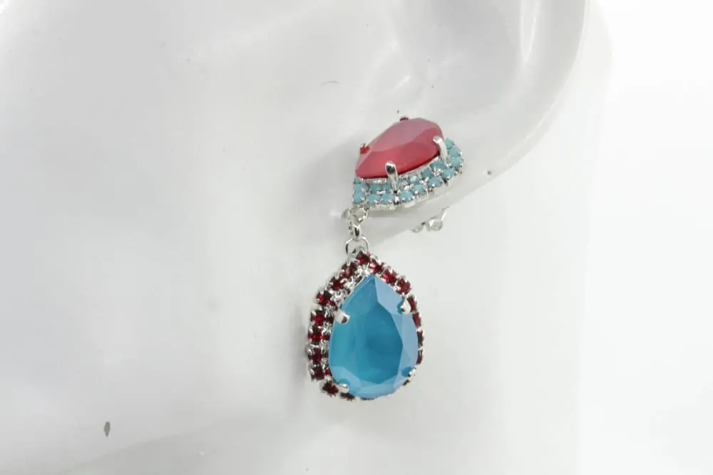 BLUE & RED EARRINGS