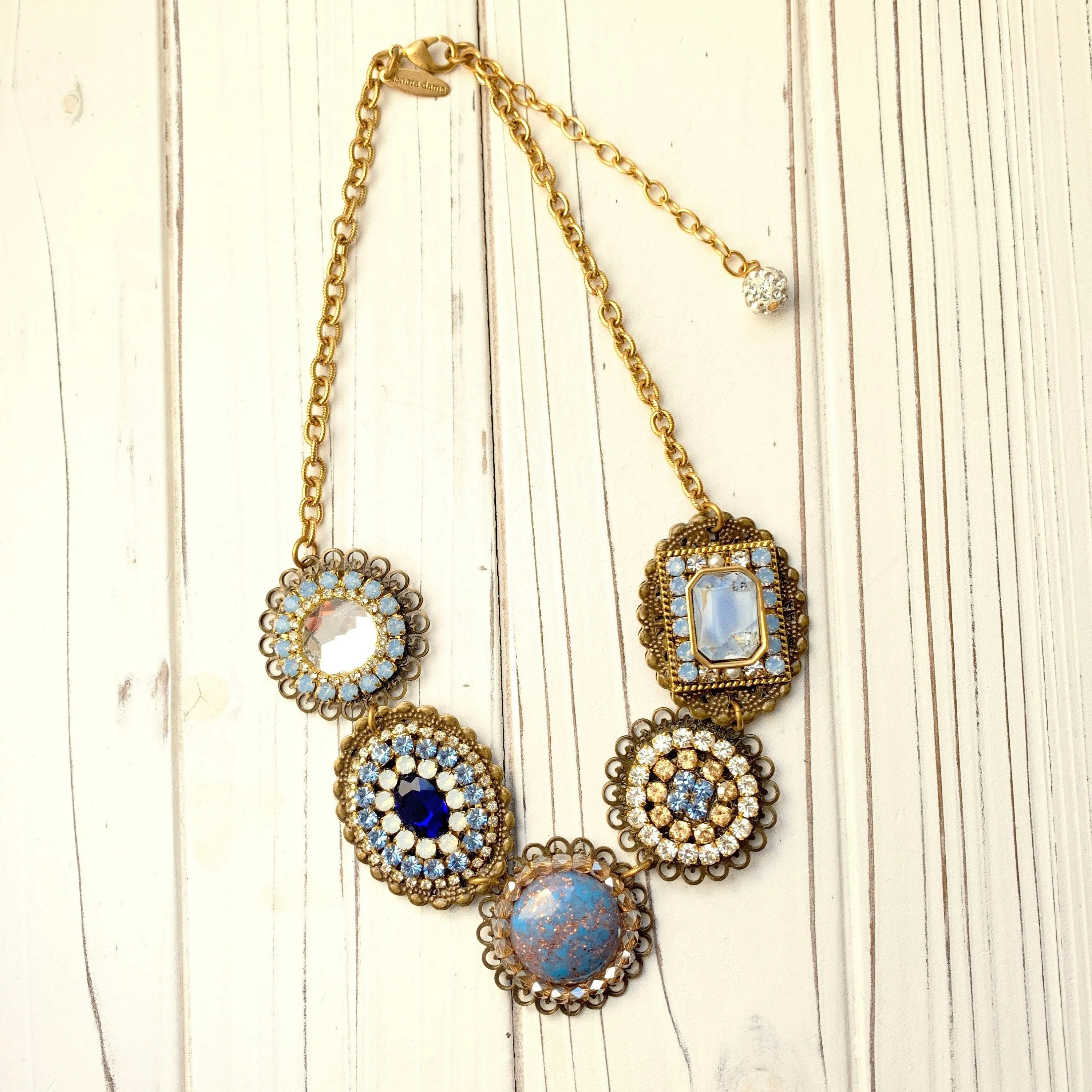 Blueberry Rhinestone Necklace