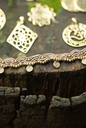 Bohemian Macrame Anklet Bracelet - Brown