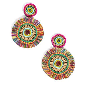 Bonita Circle Fringe Earrings