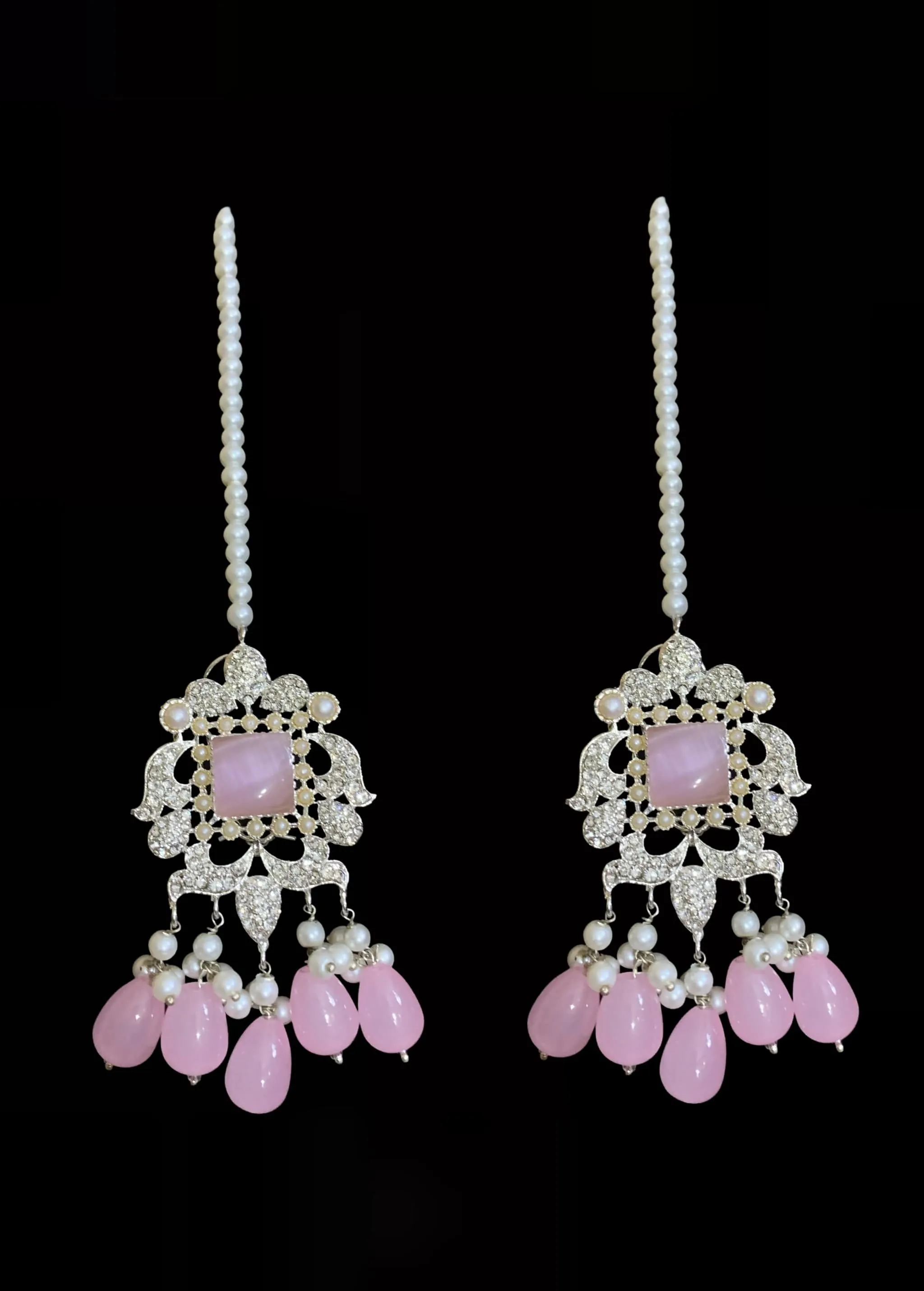 BR10 Anisa zircon bridal set - pink ( SHIPS IN 1 WEEK  )