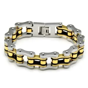 Bracelet chaine de moto - Argent et OR