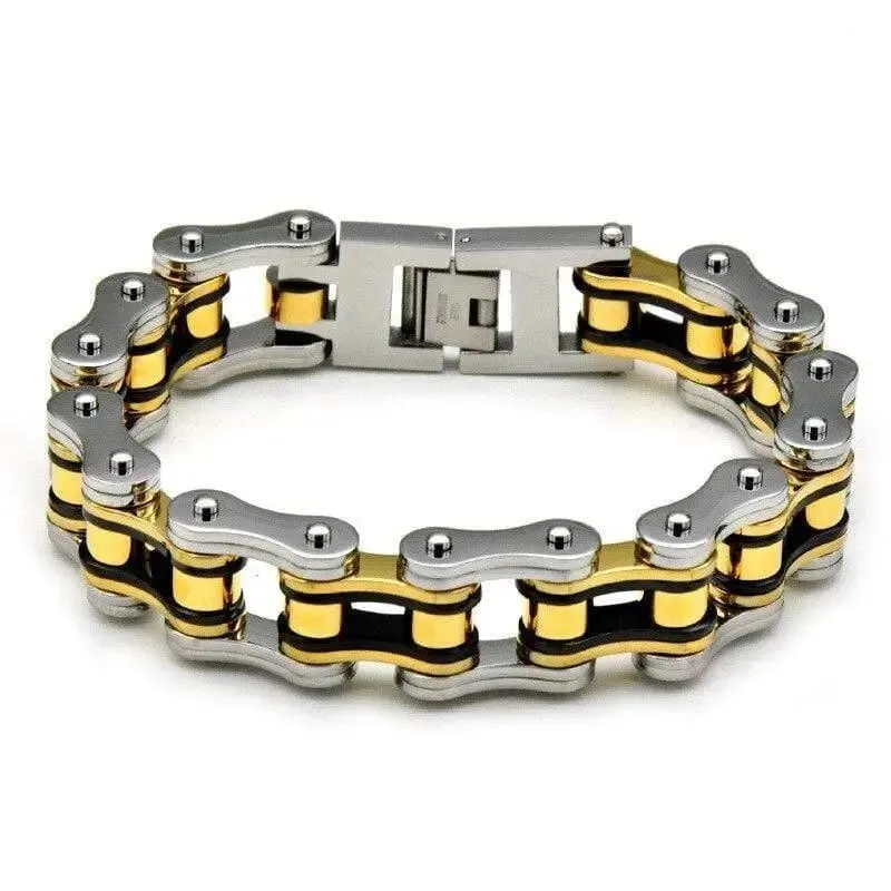 Bracelet chaine de moto - Argent et OR