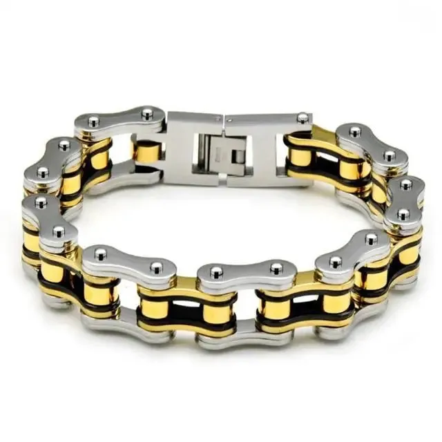 Bracelet chaine de moto - Argent et OR
