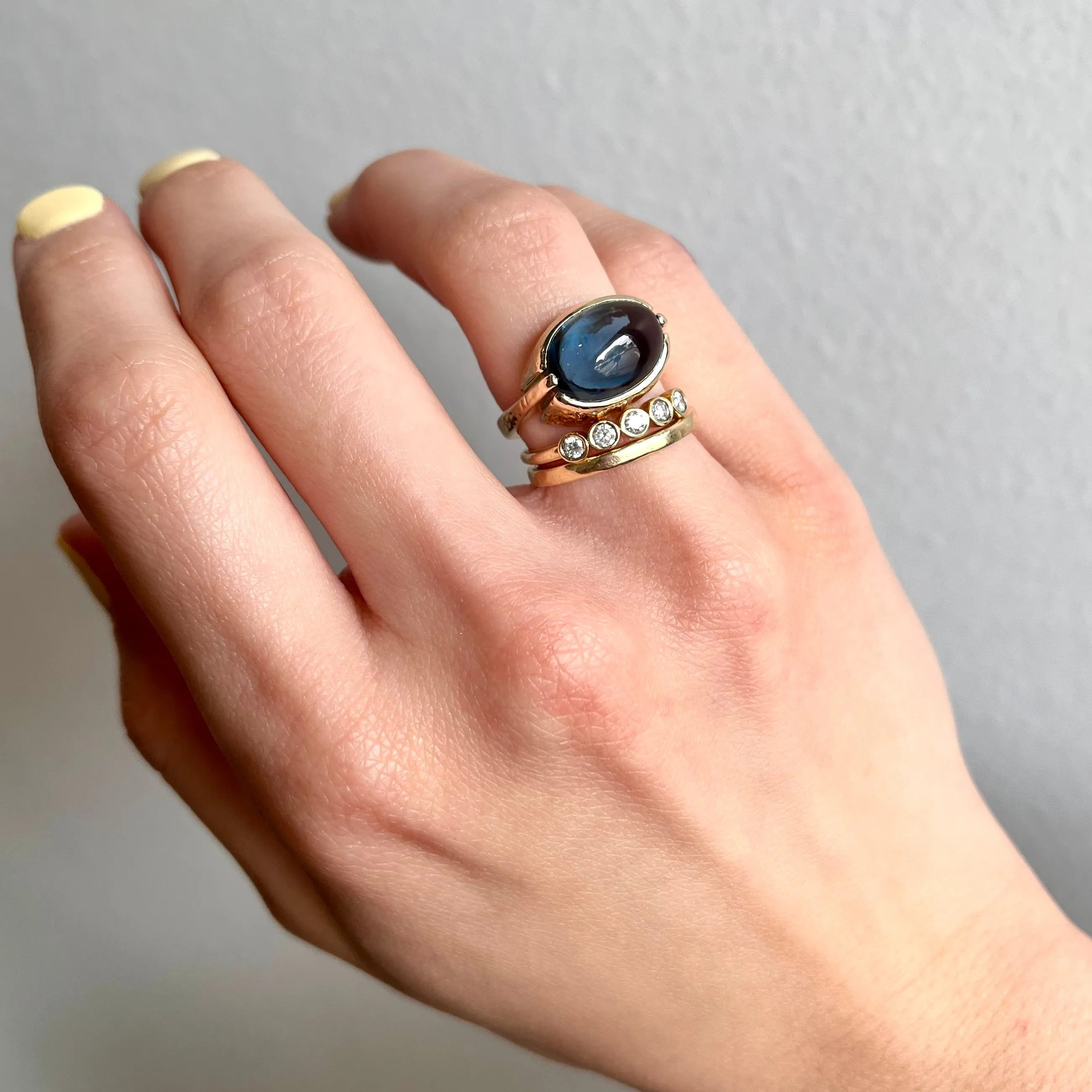Cabochon London Blue Topaz Ring
