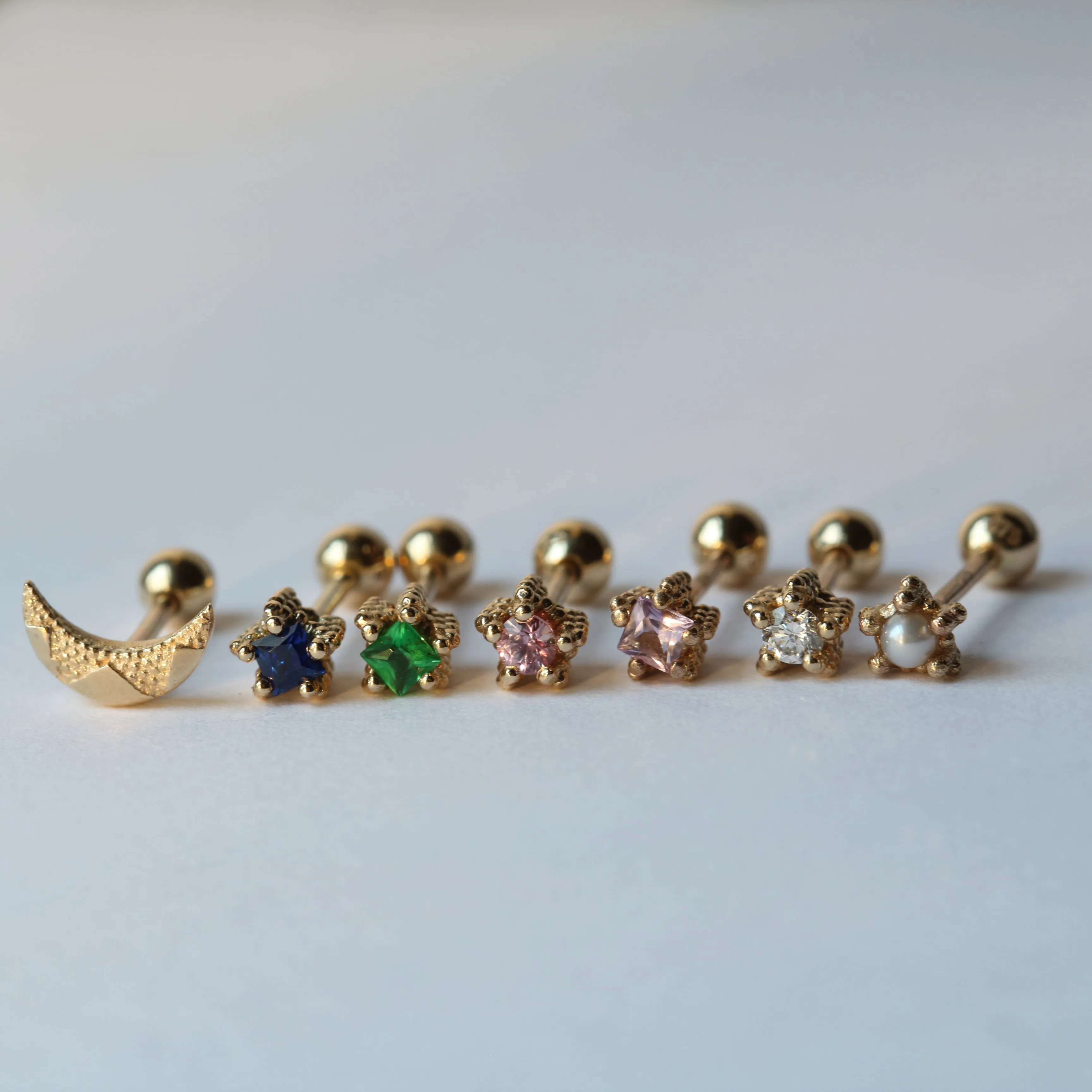 Callisto Crescent 9ct Moon Stud Earring