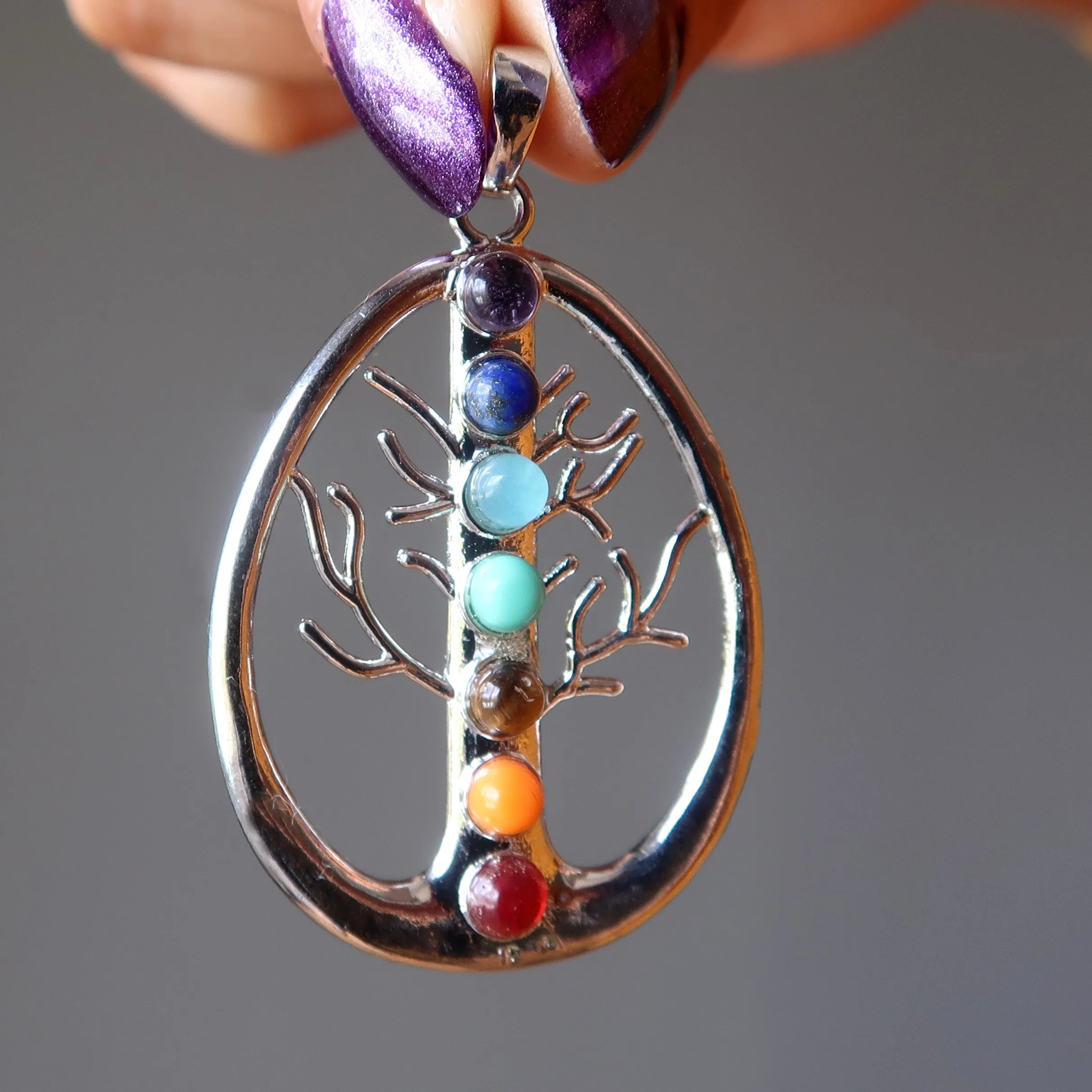 Chakra Pendant Tree of Life Rainbow