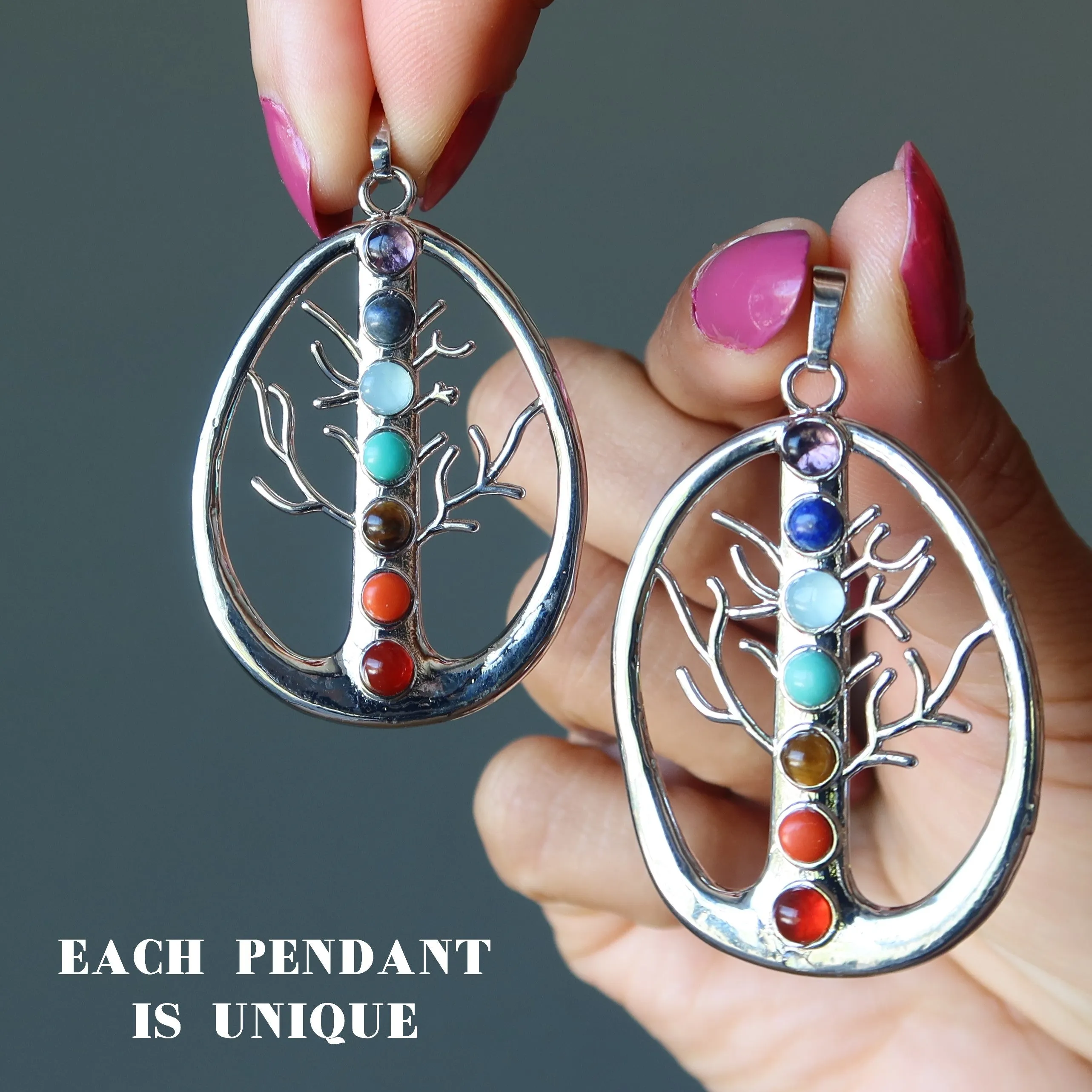 Chakra Pendant Tree of Life Rainbow