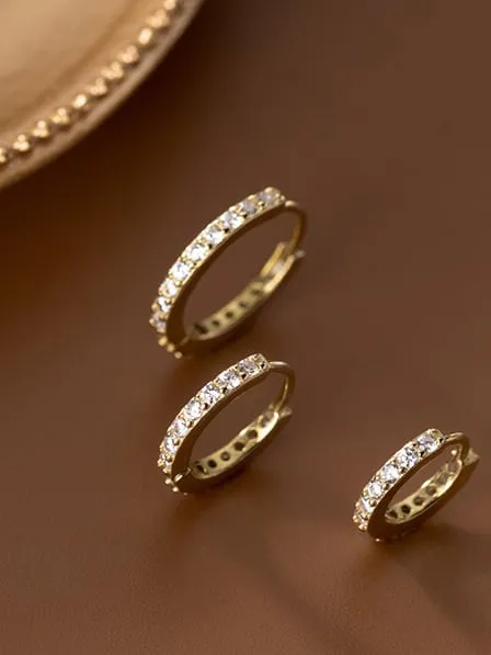 Classic Huggie Hoop Earrings Real Sterling Silver and 18K Gold Plated Small Hoops for Men and Women Hypoallergenic - KESLEY
