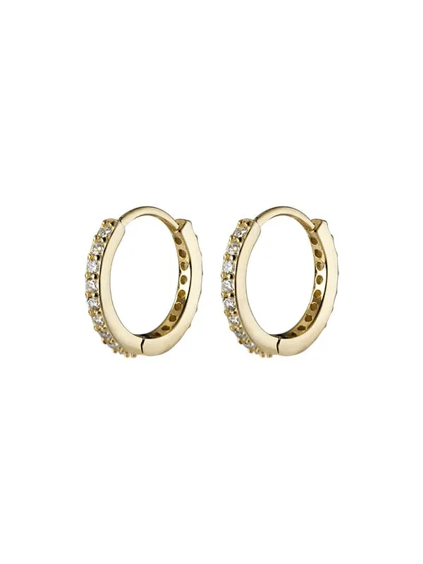 Classic Huggie Hoop Earrings Real Sterling Silver and 18K Gold Plated Small Hoops for Men and Women Hypoallergenic - KESLEY