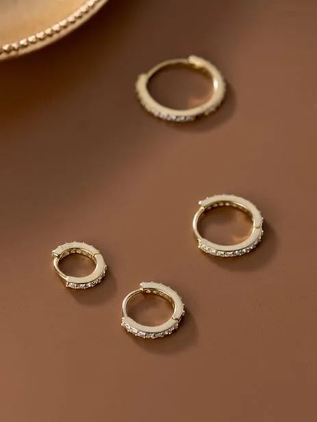Classic Huggie Hoop Earrings Real Sterling Silver and 18K Gold Plated Small Hoops for Men and Women Hypoallergenic - KESLEY