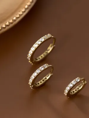 Classic Huggie Hoop Earrings Real Sterling Silver and 18K Gold Plated Small Hoops for Men and Women Hypoallergenic - KESLEY