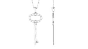 Classic Moissanite Key Pendant Necklace