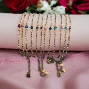 Clover Set of Natural Stone Gourmets Bracelet With 24K Gold Plated Chain | Heishe Beads | Gold Bracelet | Gift Idea | Jewelry Gifts | Gem Women Gold