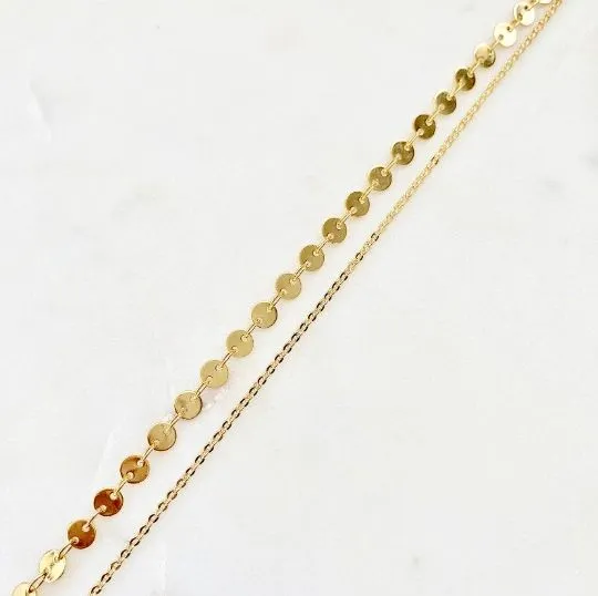 Coin Double Chain Anklet
