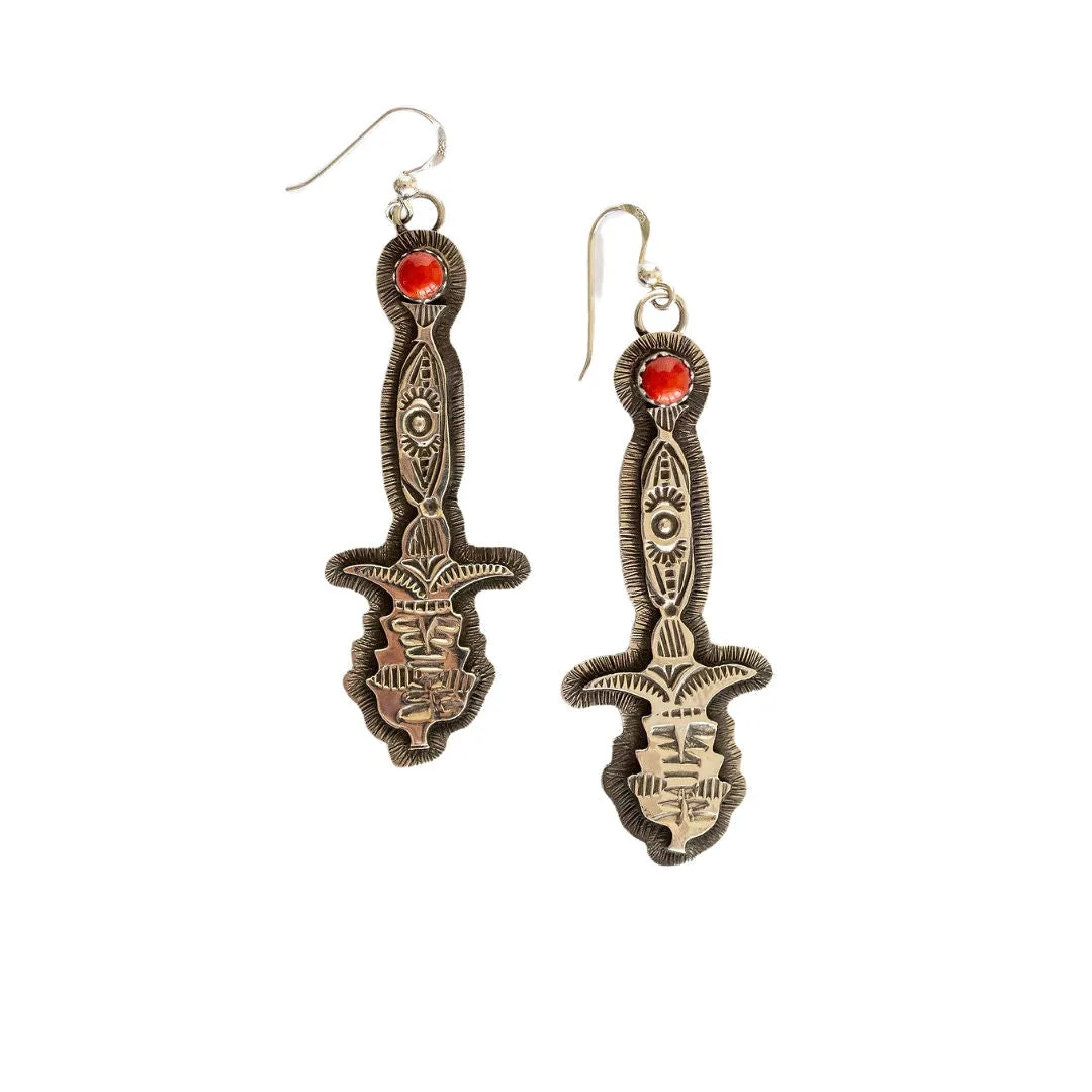 Coral Cornstalk Earrings