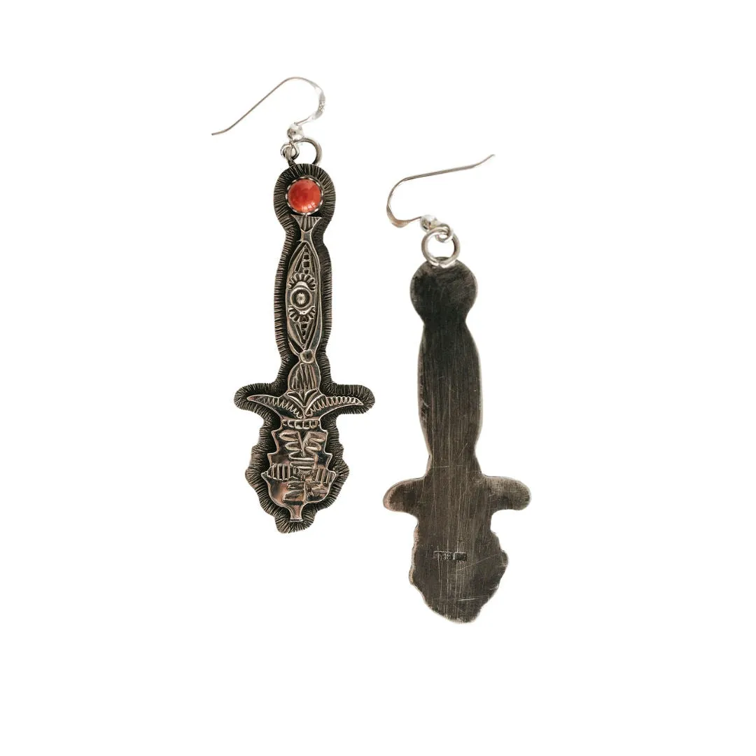 Coral Cornstalk Earrings