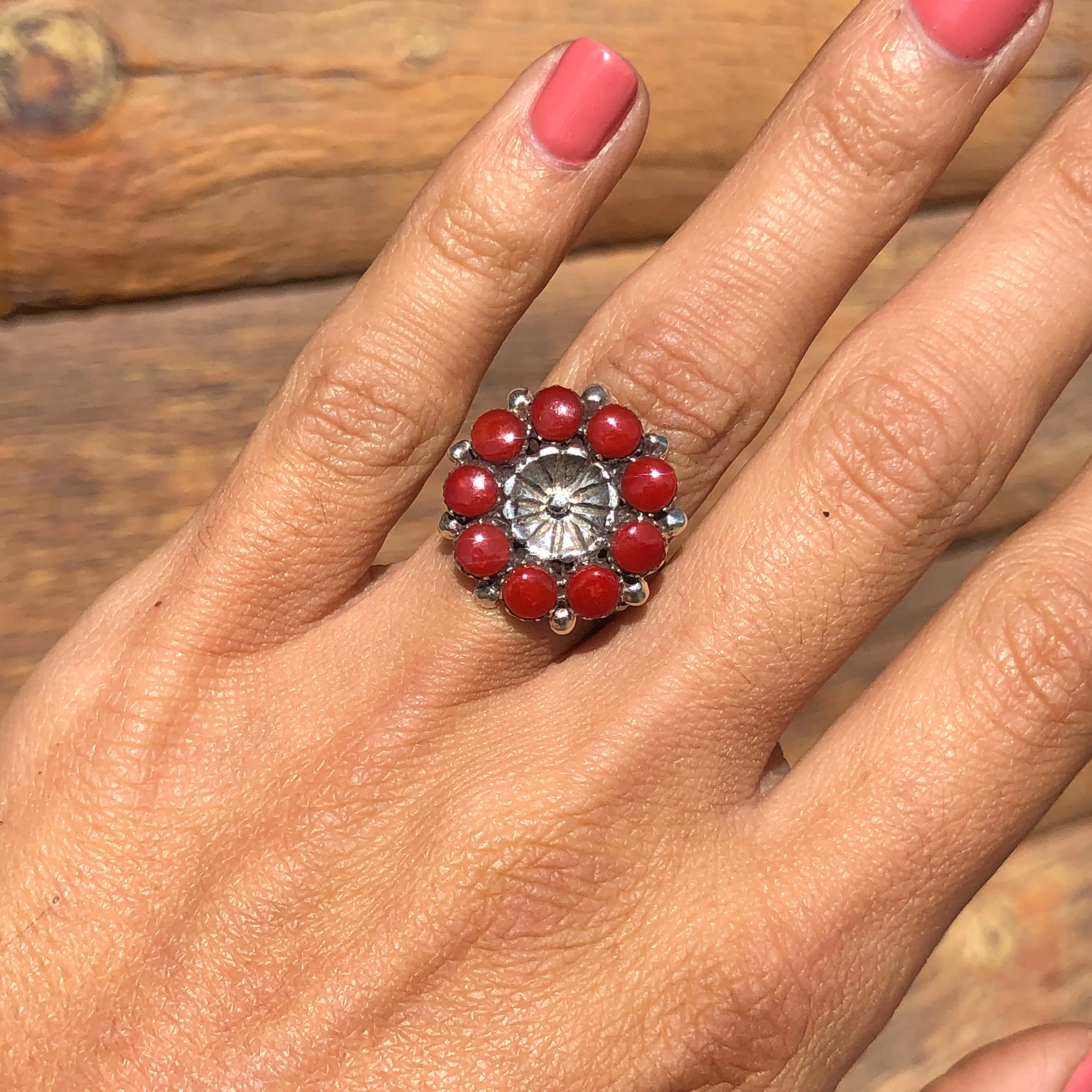 Coral Flower Ring