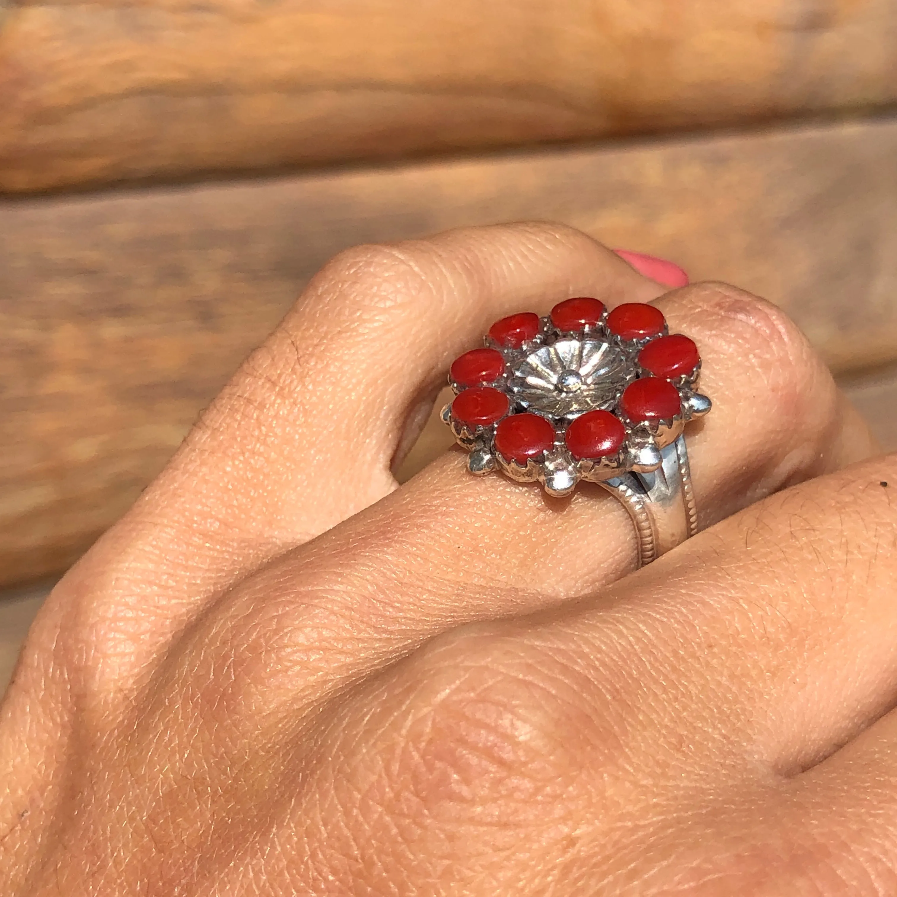 Coral Flower Ring